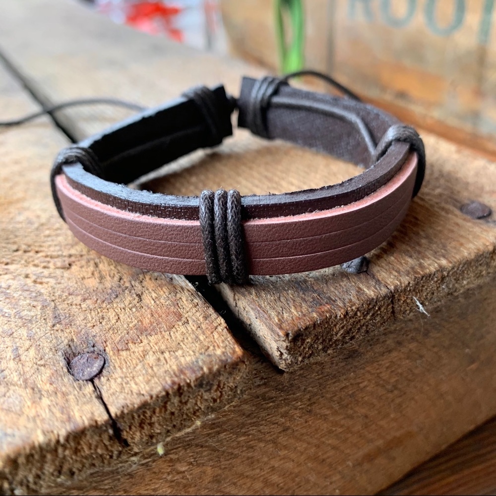 ✨RUSTIC  BOHO LEATHER + ROPE BRACELET ANKLET